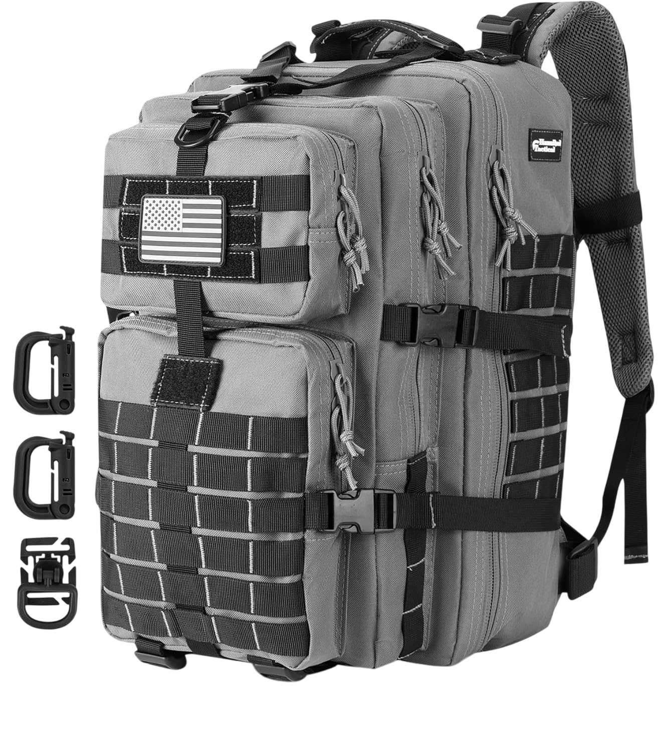 Hannibal tactical MOLLE Assault Backpack, Grey and Black